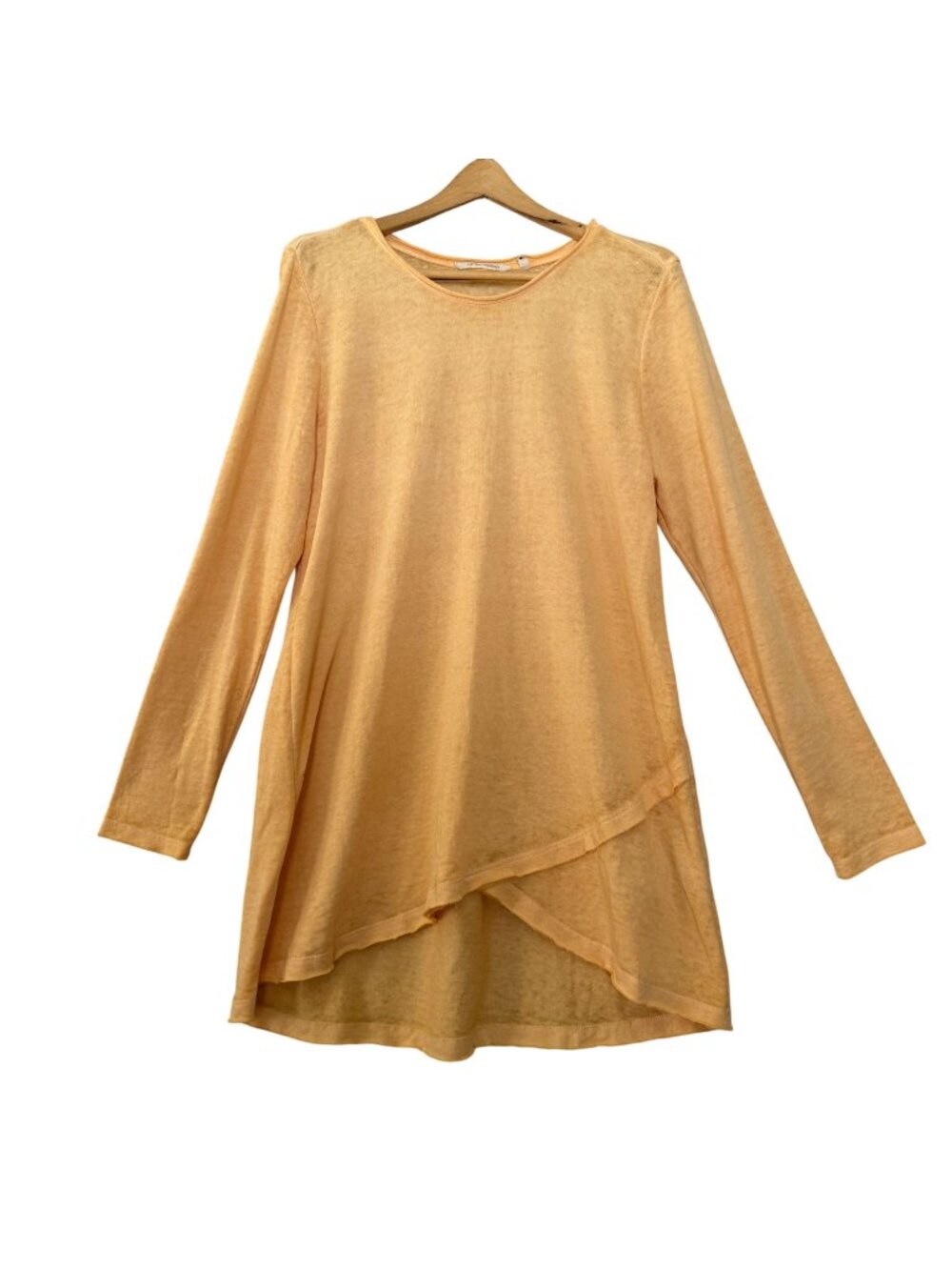 Soft Surroundings Palisades Size L Tunic Top Peach Sorbet Criss Cross Quiet Lux